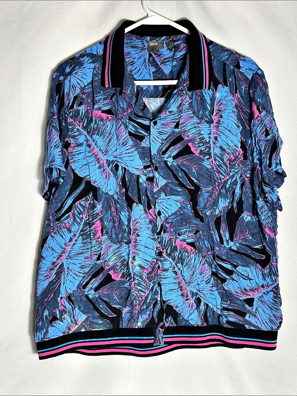 ASOS Design Men's Tropical Palm Leaf Resort Shirt Size Large